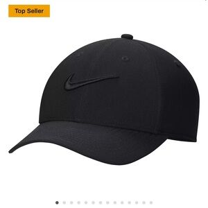 Nike Adult Dri-FIT Club Cap Structured Golf Hat ALL BLACK size L/XL NWOT